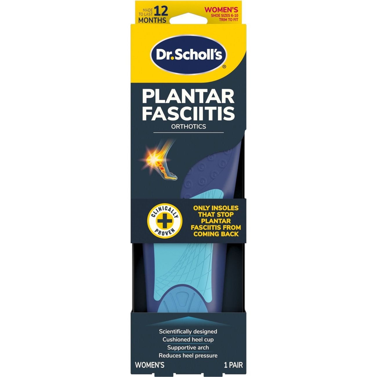 Dr. Scholl's Plantar Fasciitis Pain Relief Orthotics Inserts - Women's 6-10