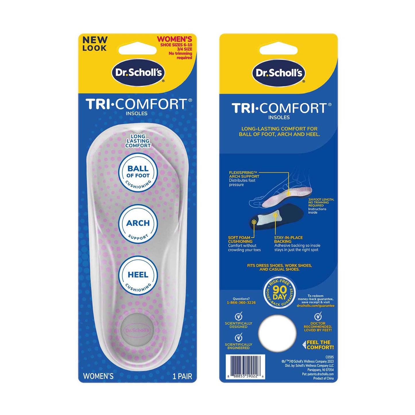 Dr. Scholl's Comfort Tri-Comfort Insoles, Women's Size 6-10