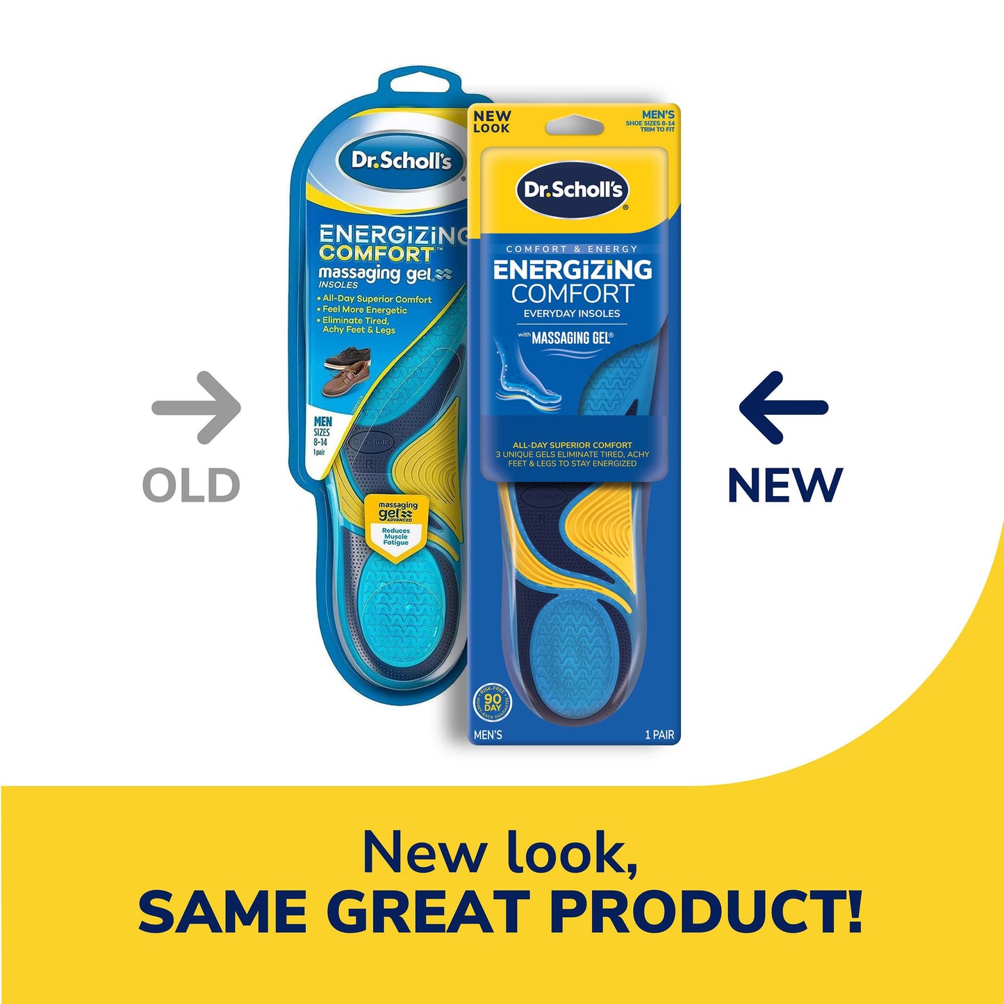 Dr. Scholl's Comfort and Energy Massaging Gel Insoles, Men's Size 8-14