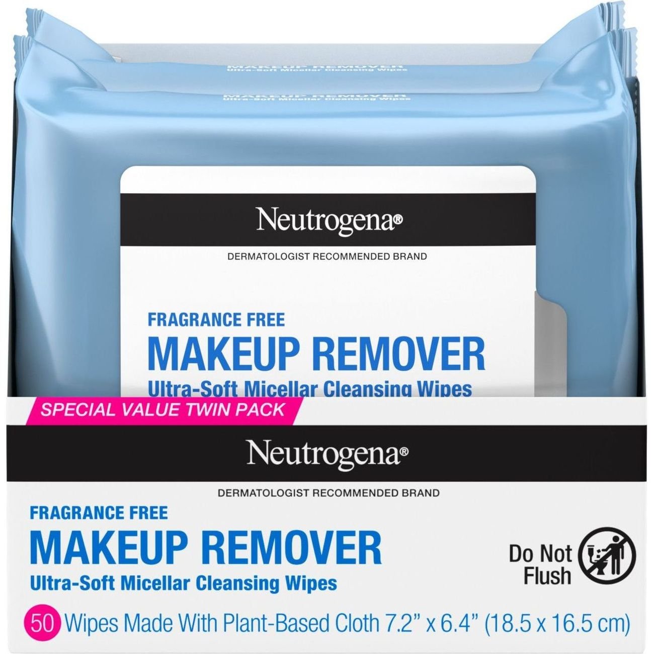 Neutrogena Makeup Remover Fragrance Free Cleansing Towelettes - Twin Pack