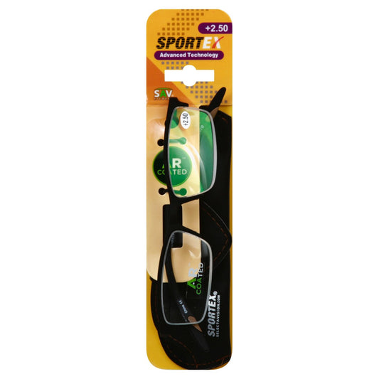 Select A Vision Black Semi Rimless Text Temple +2.50