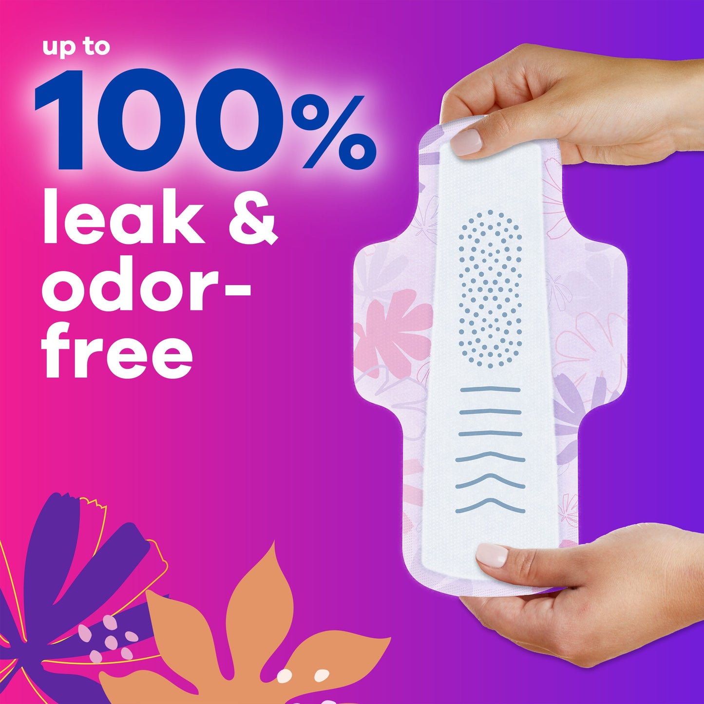 Always Always Radiant Feminine Pads, Size 2 Heavy with Wings, Light Clean Scent