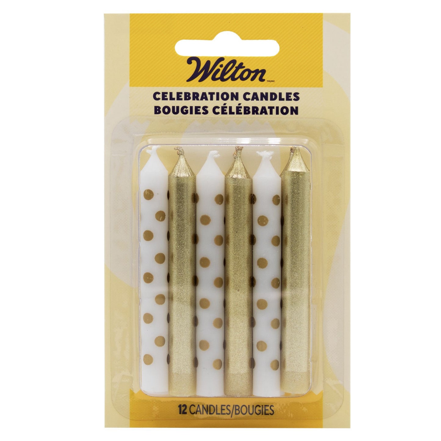 Wilton Gold/ White Mixed Candles