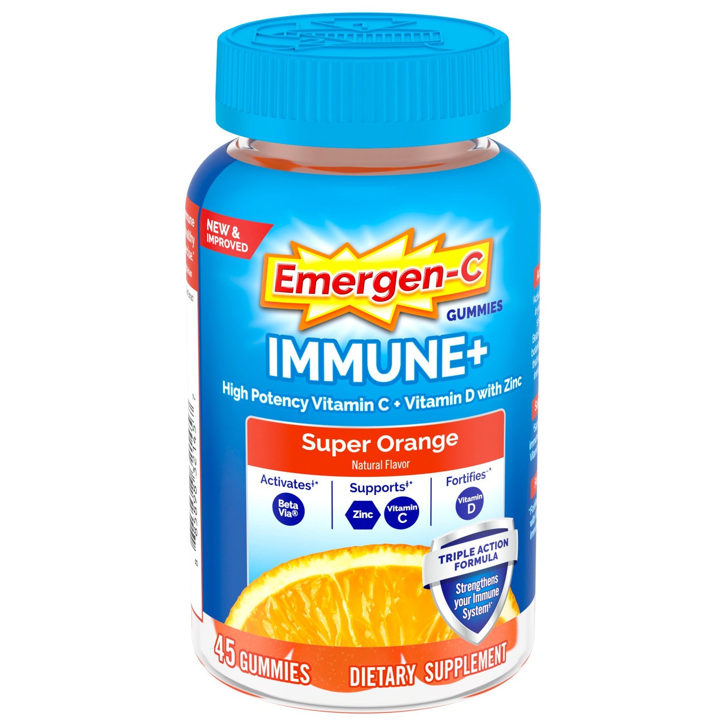 Emergen-C Immune+ Triple Action Immune Support Gummies, BetaVia (R), 750mg Vitamin C, B
Vitamins, Vitamin D and Antioxidants, Super Orange