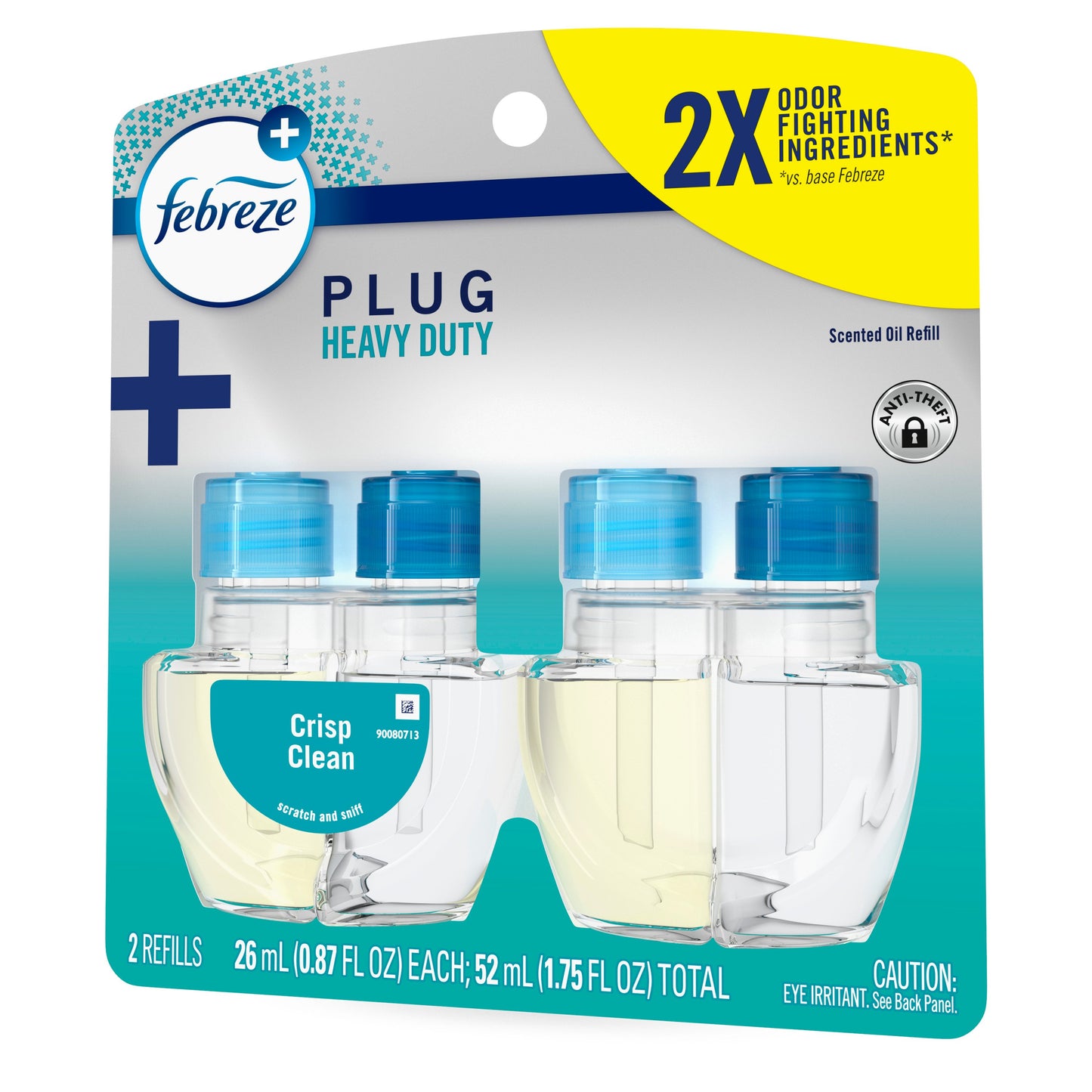 Febreze Plug In Air Freshener, Odor-Fighting Scented Oil Refill, Heavy Duty Crisp Clean