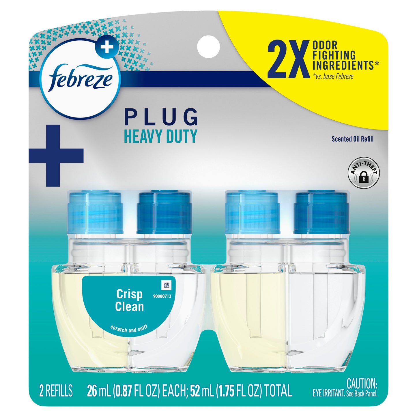 Febreze Plug In Air Freshener, Odor-Fighting Scented Oil Refill, Heavy Duty Crisp Clean
