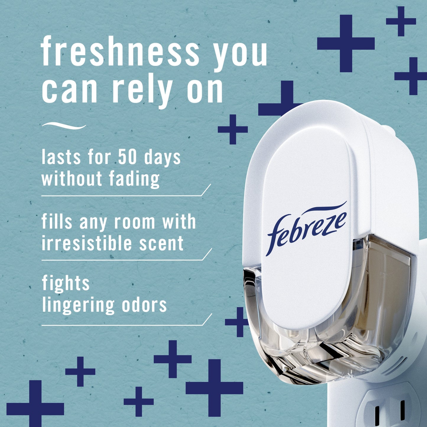 Febreze Plug In Air Freshener, Odor-Fighting Scented Oil Refill, Heavy Duty Crisp Clean