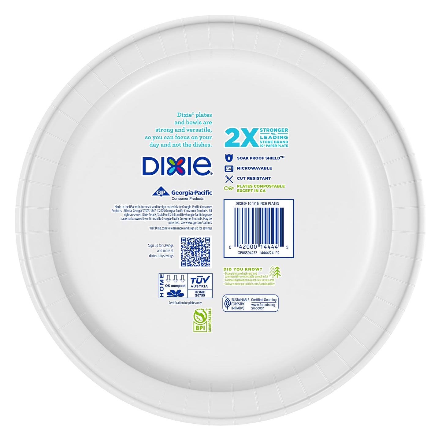 Dixie 10 in Disposable Paper Plates