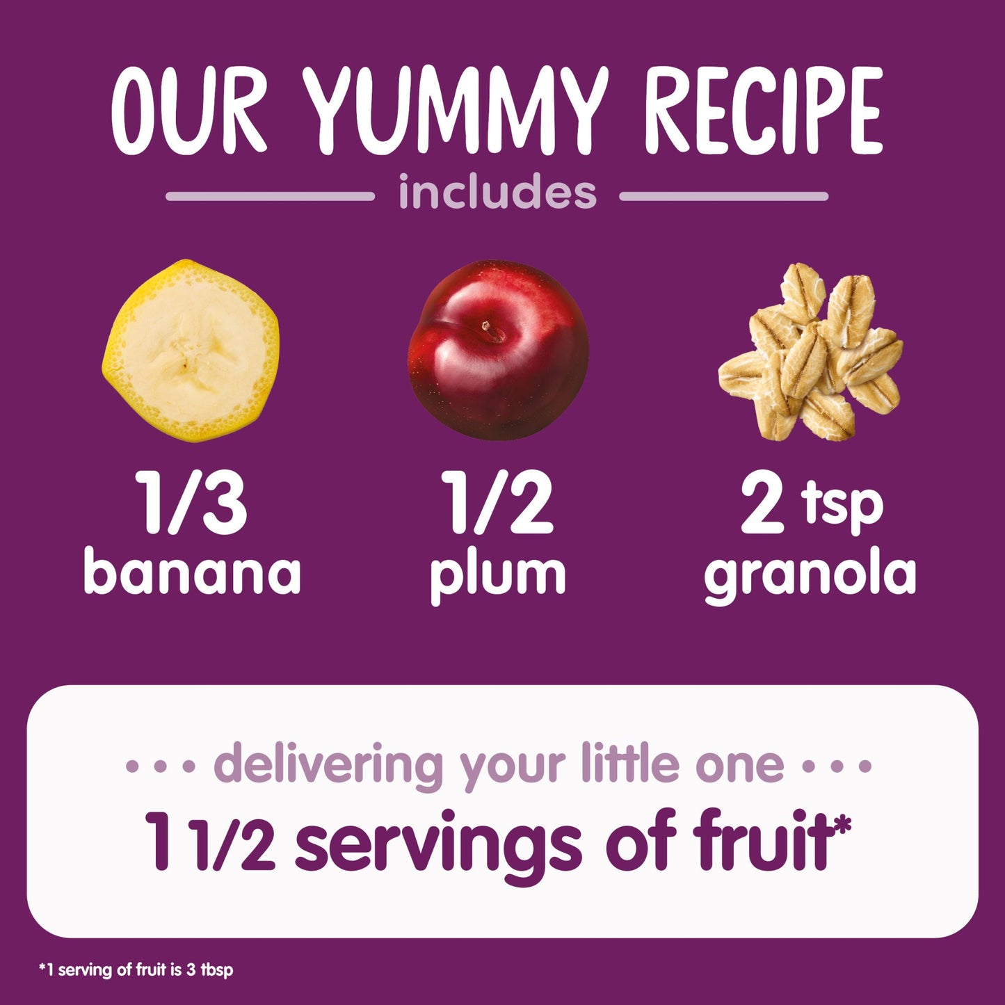 Happy Baby Organics Stage 2 Pouch - Bananas Plums & Granola