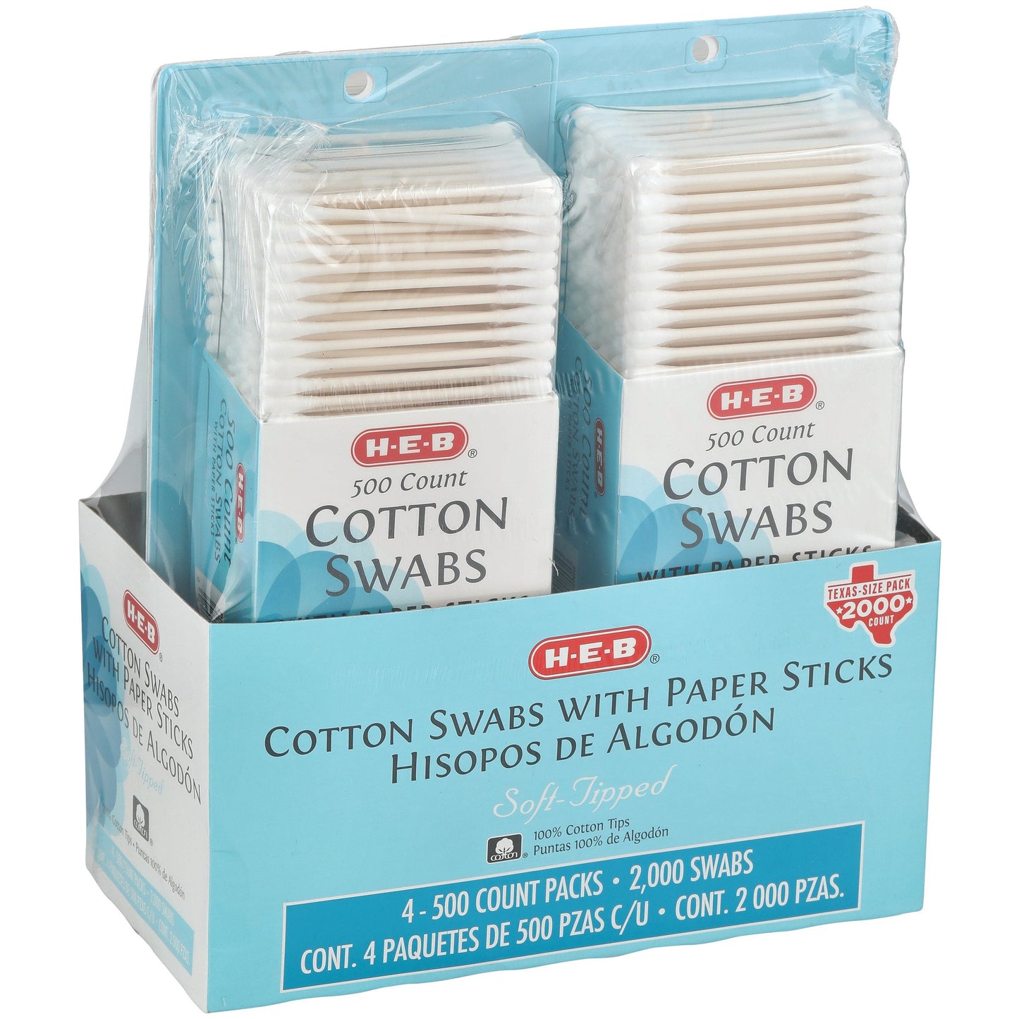 H-E-B Paper Stick Cotton Swabs - Texas-Size Pack