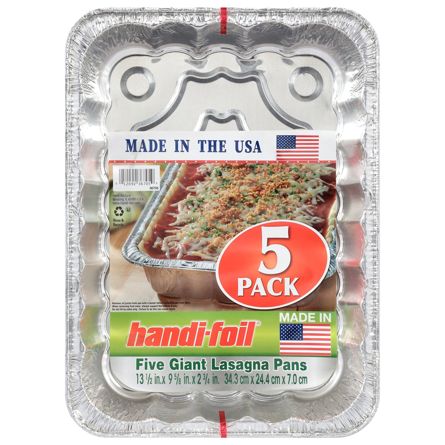 Handi-Foil Giant Lasagna Foil Pans, 5 pk