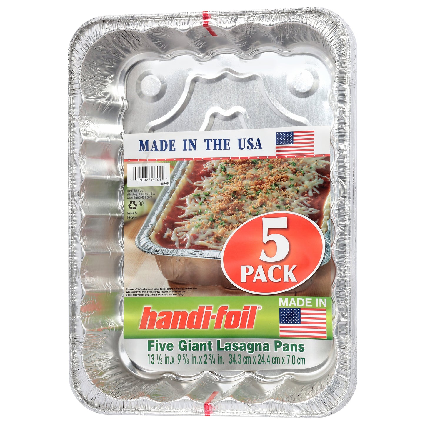Handi-Foil Giant Lasagna Foil Pans, 5 pk