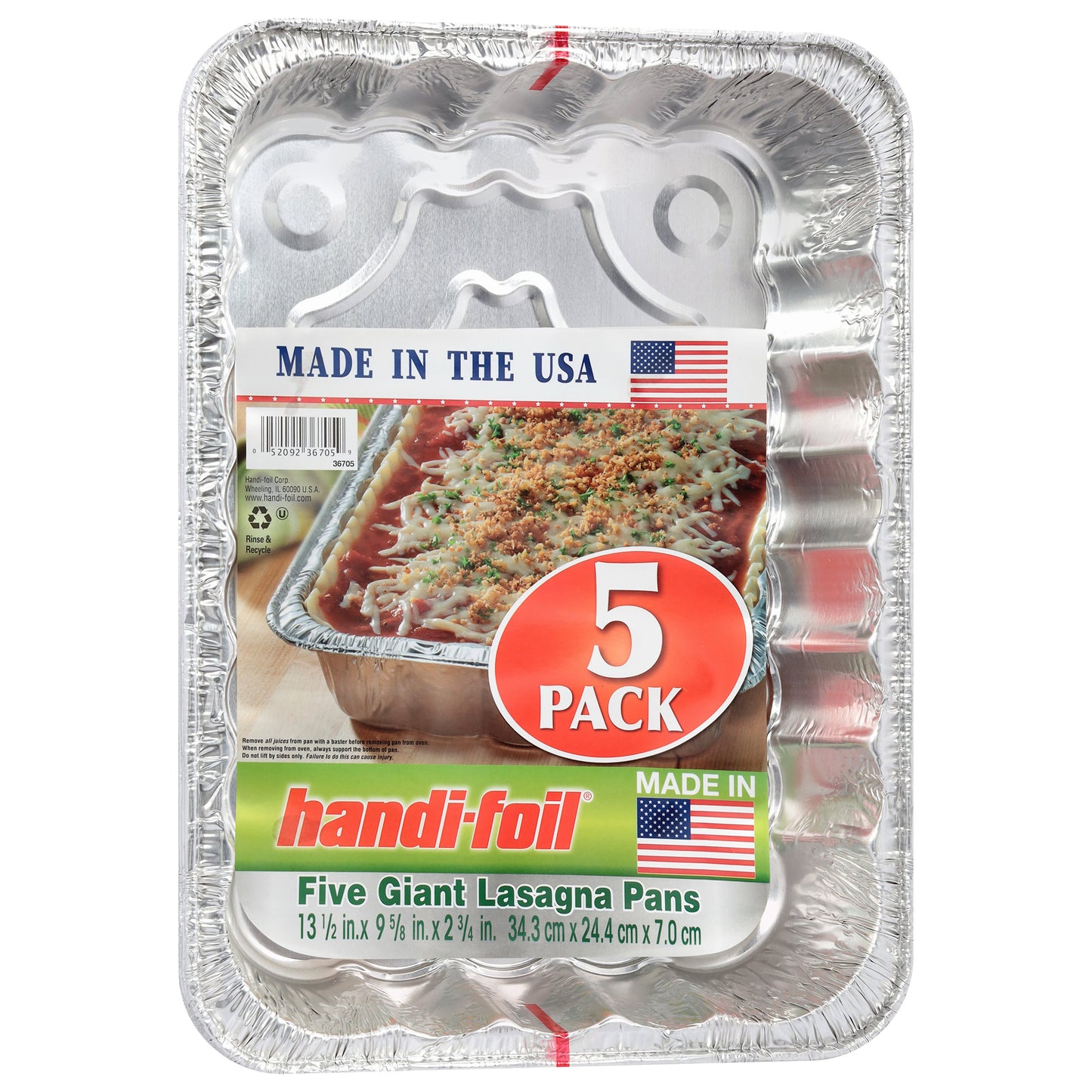 Handi-Foil Giant Lasagna Foil Pans, 5 pk