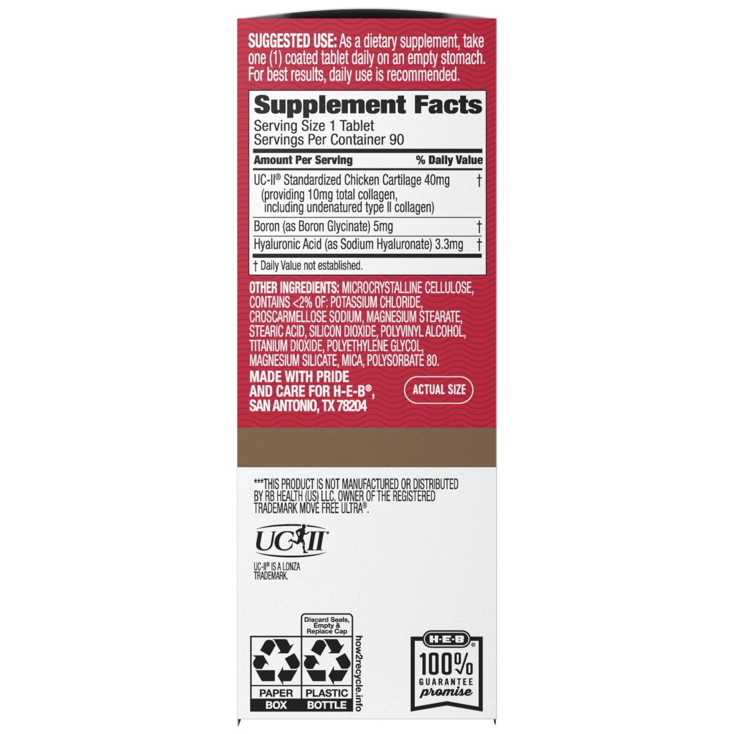 H-E-B Vitamins Triple Action Joint Health Coated Tablets – Texas-Size Pack