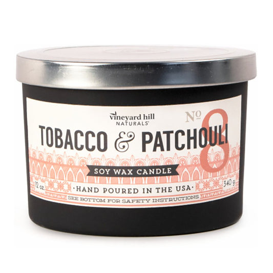 Vineyard Hill Naturals Tobacco & Patchouli Scented Soy Candle