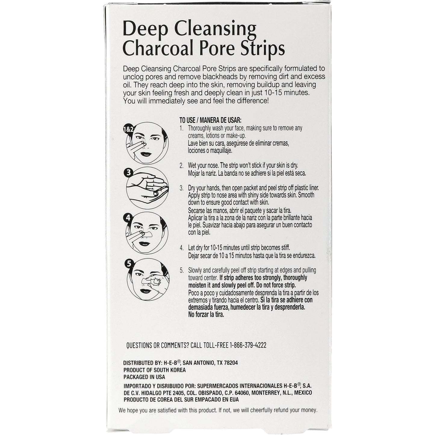 Hill Country Essentials Deep Cleansing Charcoal Blackheads Pore Strips