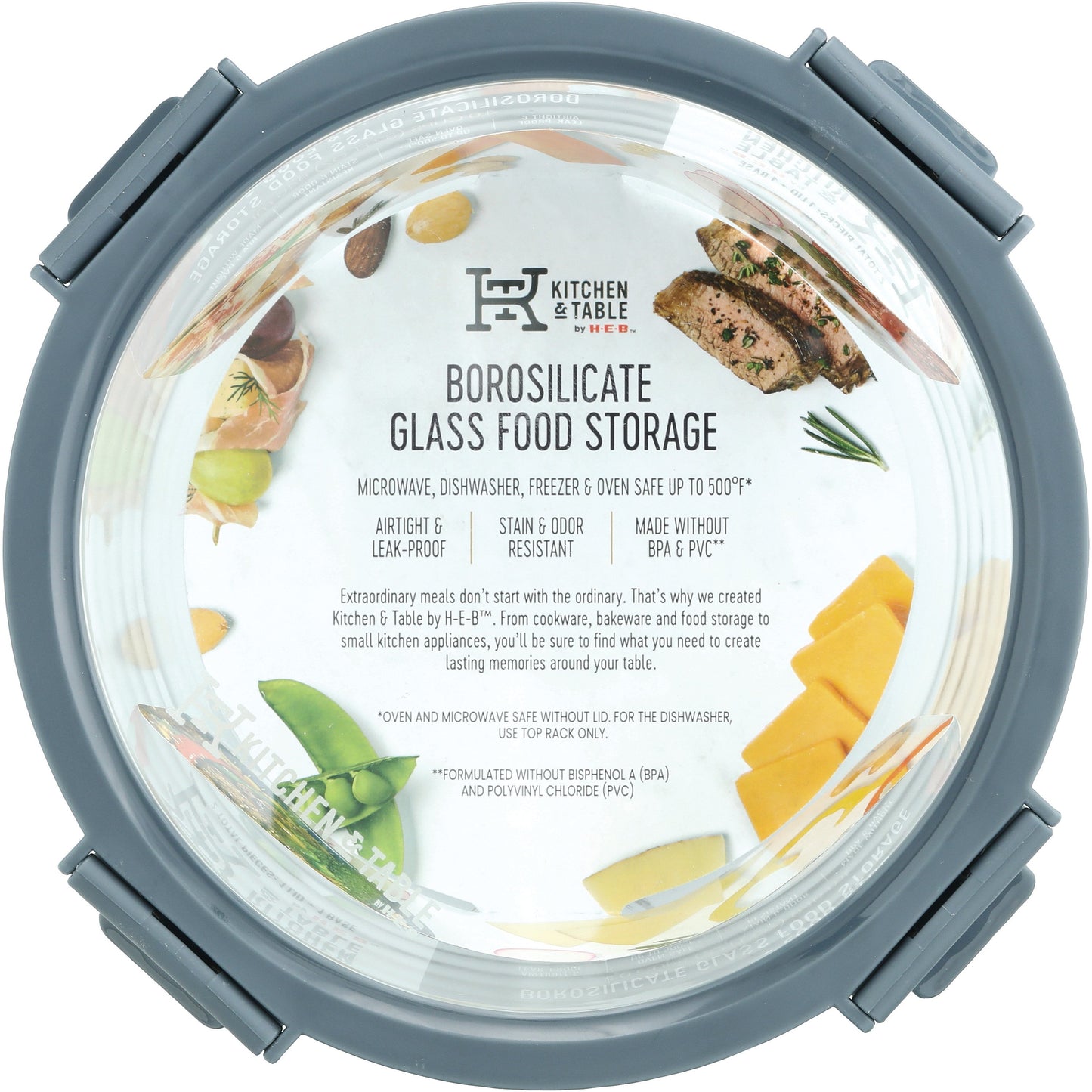 Kitchen & Table by H-E-B Borosilicate Glass Round Food Storage Container