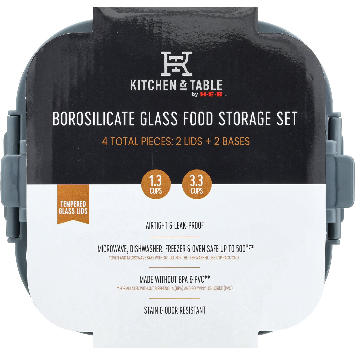 Kitchen & Table by H-E-B Borosilicate Glass Square Food  Storage Set