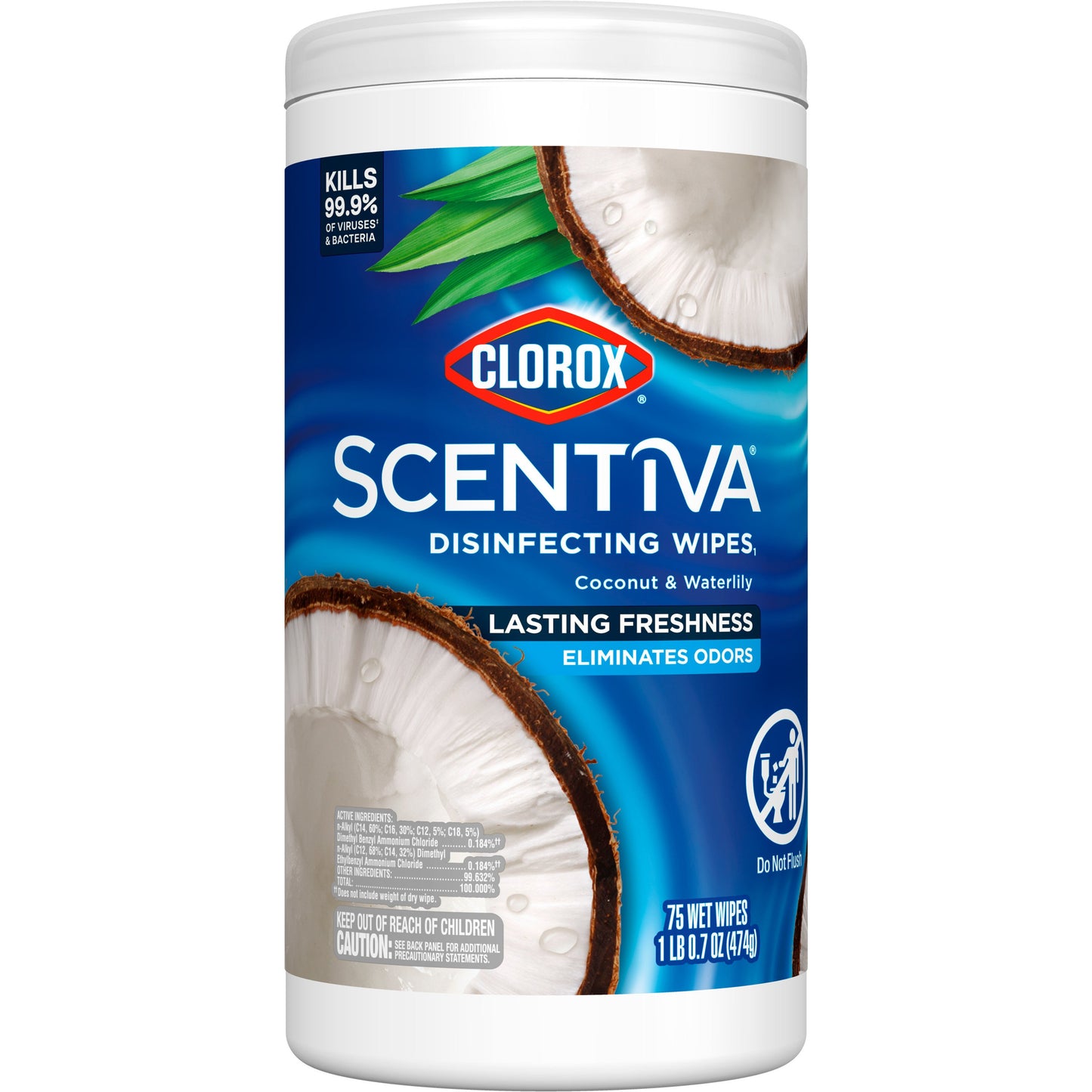 Clorox Scentiva Bleach Free Cleaning Wipes - Coconut & Waterlily