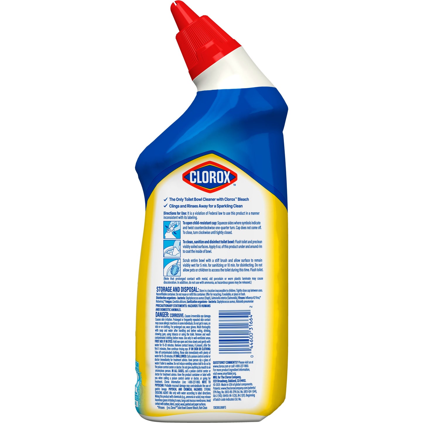 Clorox Toilet Bowl Cleaner - Clinging Bleach Gel - Crisp Lemon