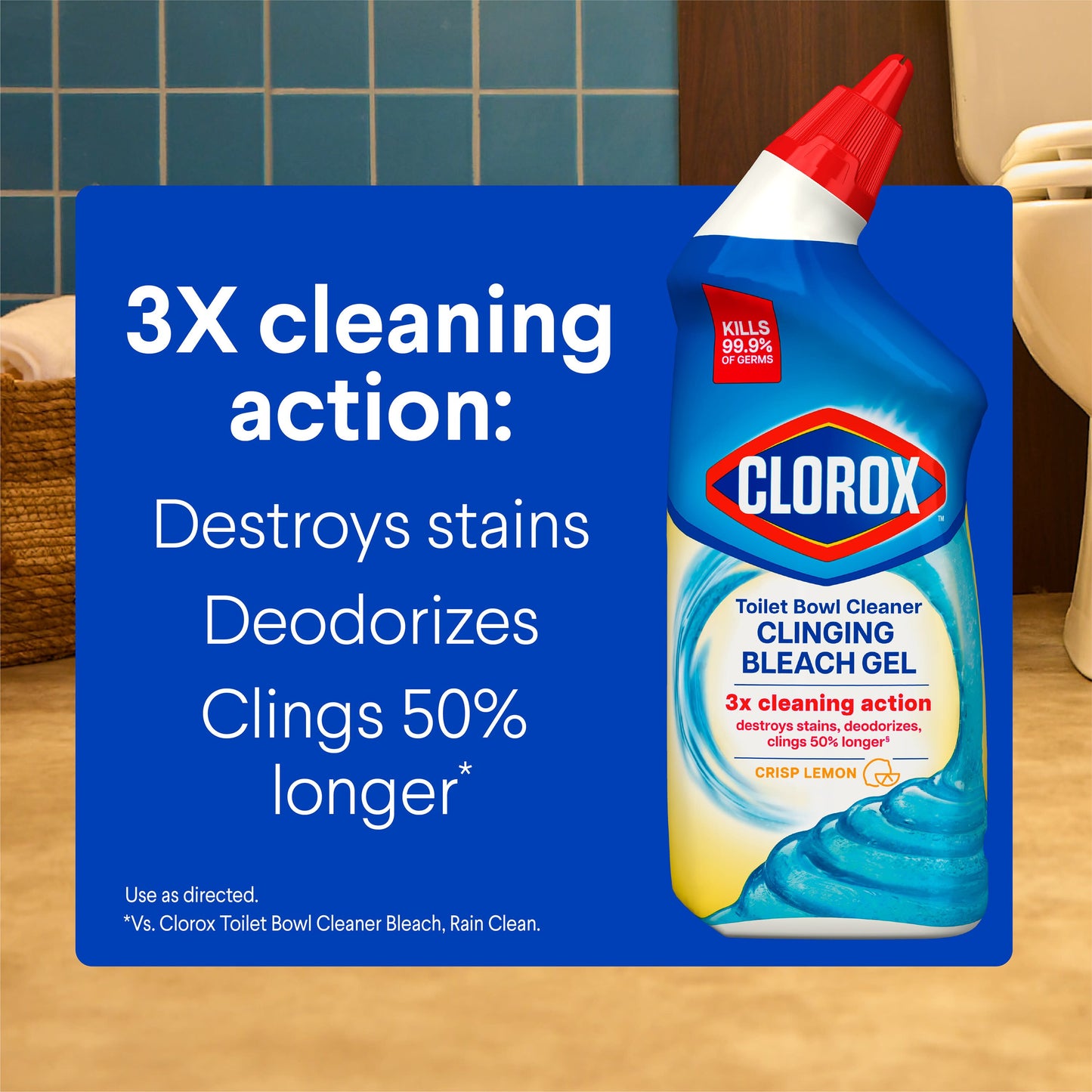 Clorox Toilet Bowl Cleaner - Clinging Bleach Gel - Crisp Lemon