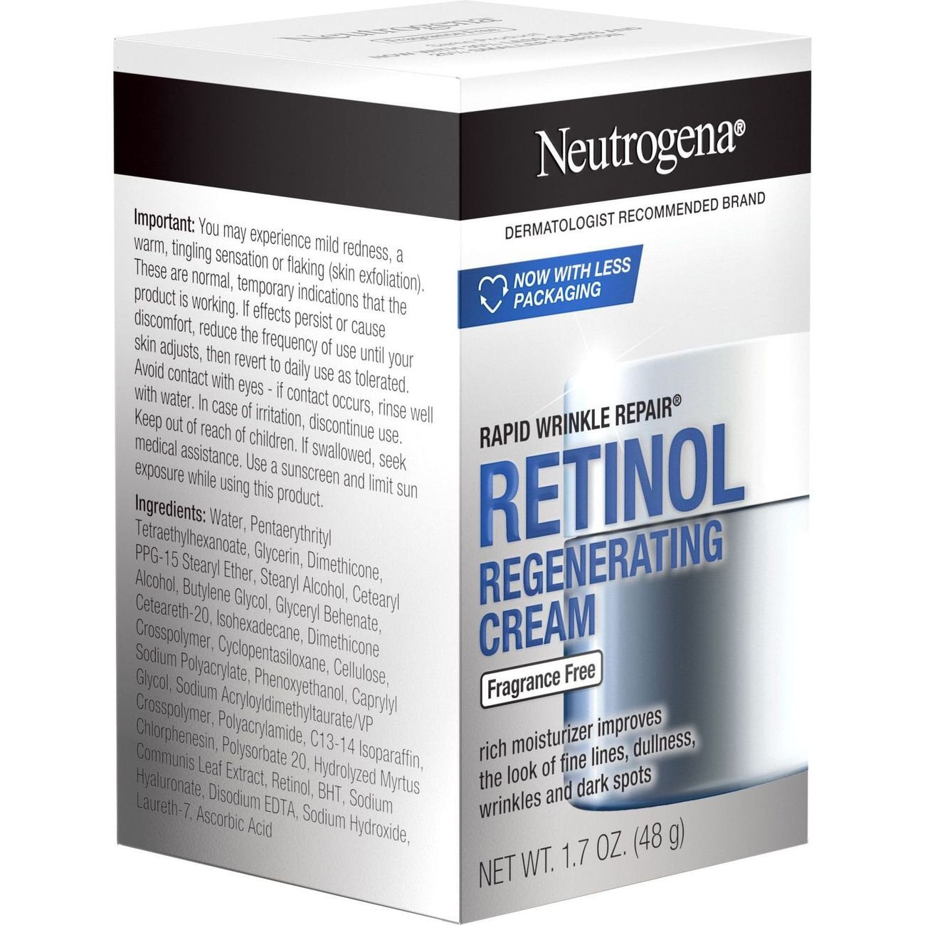 Neutrogena Rapid Wrinkle Repair Retinol Regenerating Cream, Fragrance-Free