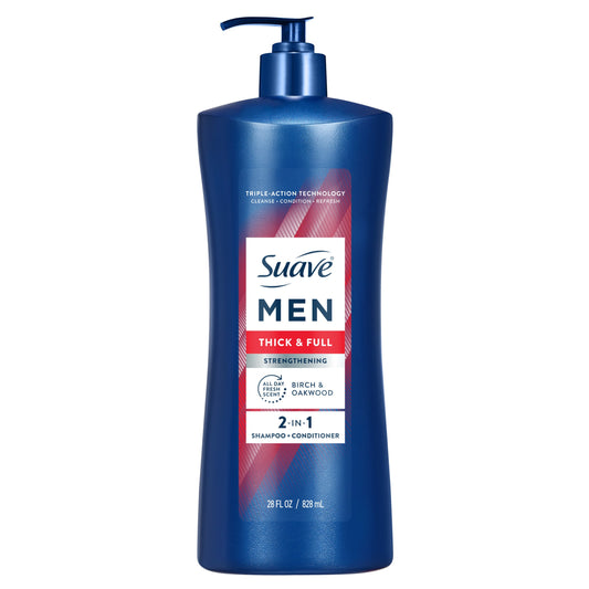 Suave Men Thick & Full 2-in-1 Shampoo, Conditioner & Body Wash  - Birch & Oakwood