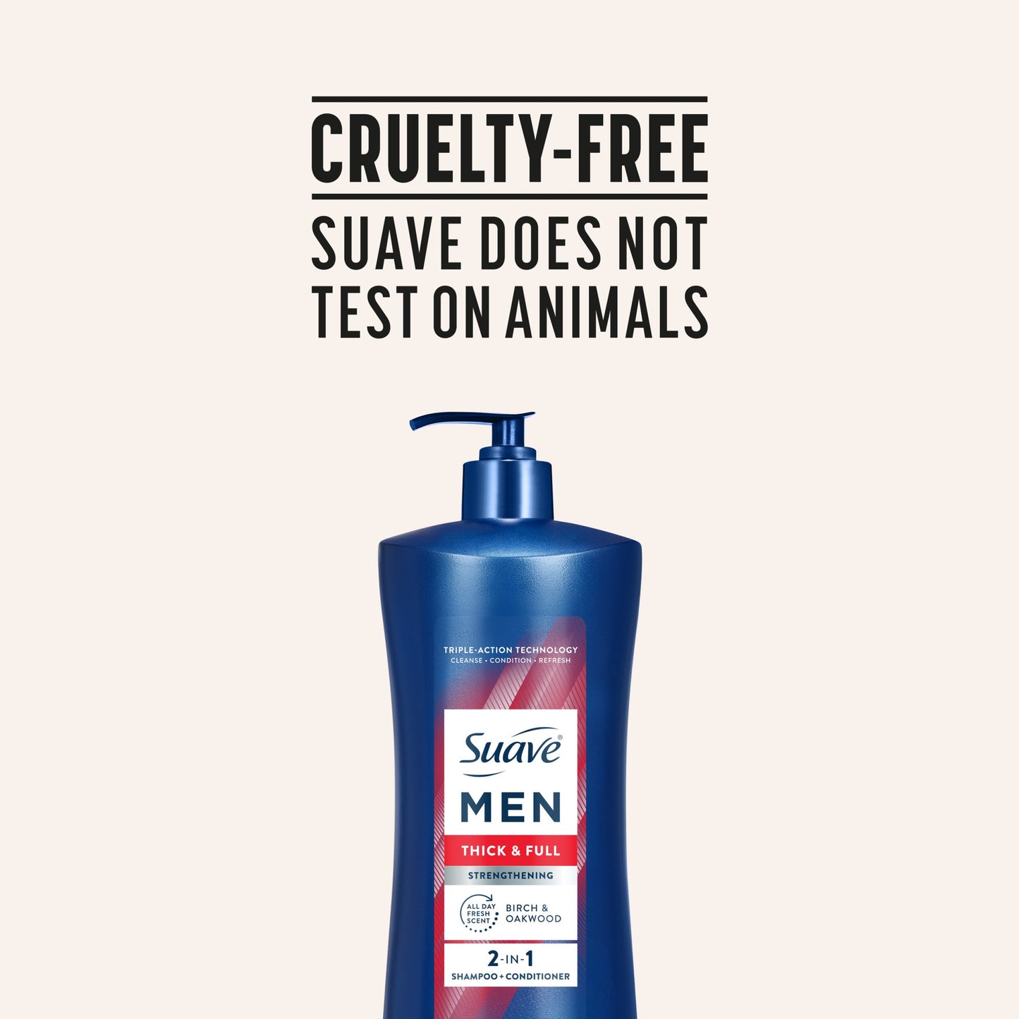 Suave Men Thick & Full 2-in-1 Shampoo, Conditioner & Body Wash  - Birch & Oakwood