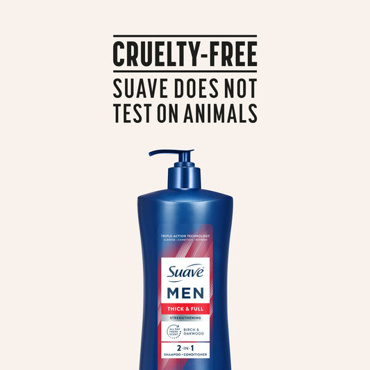 Suave Men Thick & Full 2-in-1 Shampoo, Conditioner & Body Wash  - Birch & Oakwood