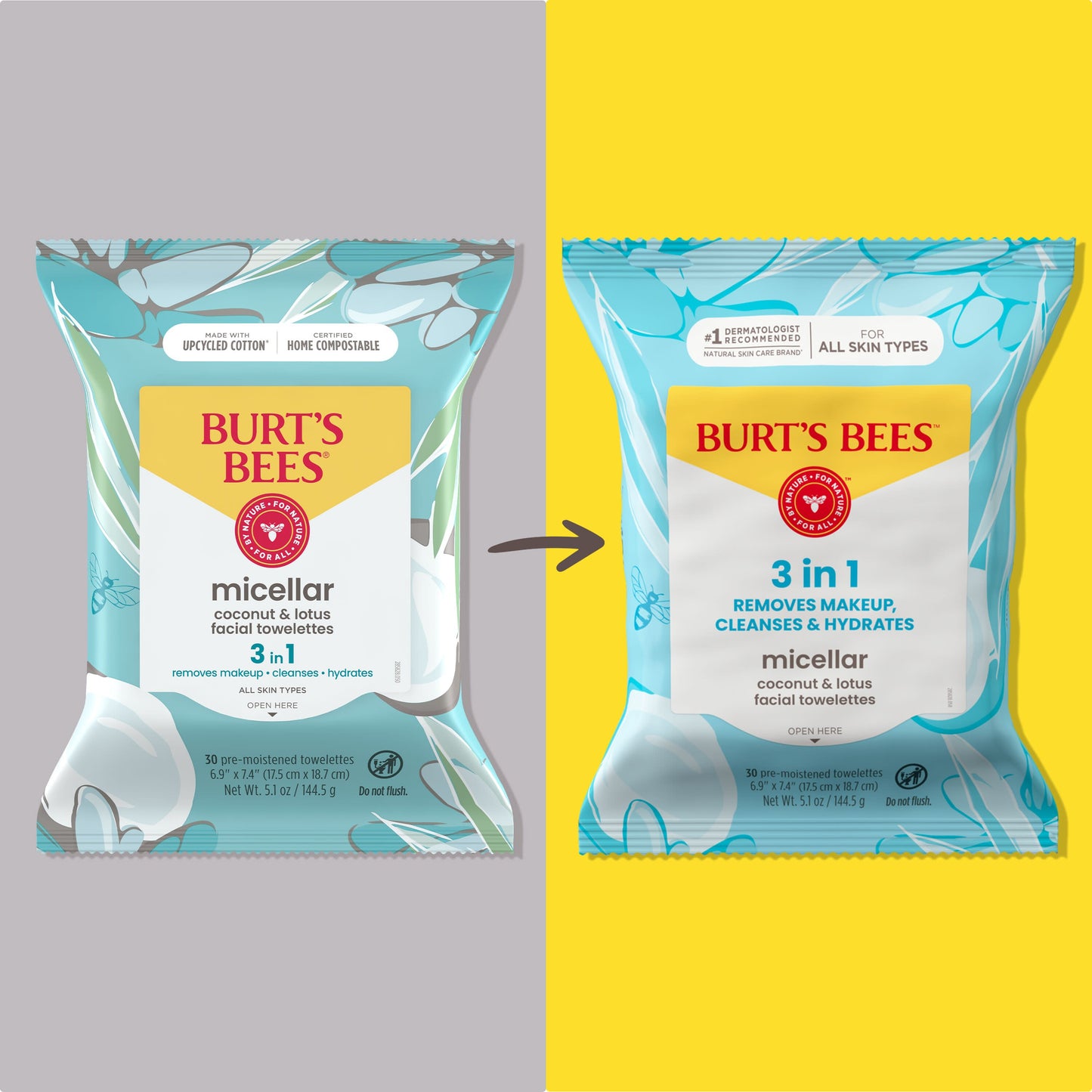Burt's Bees Micellar Facial Towelettes with Coconut & Lotus