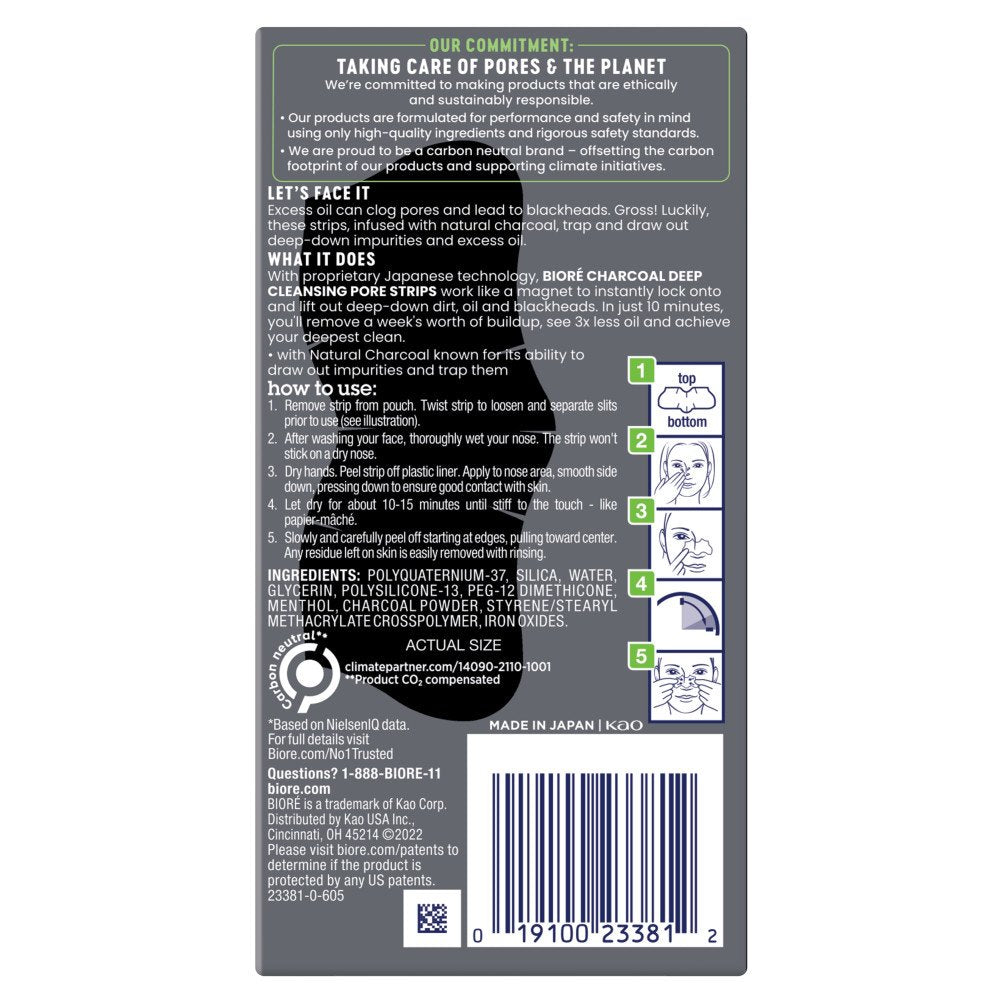 Bioré Oil Control Charcoal Deep Cleansing Pore Strips