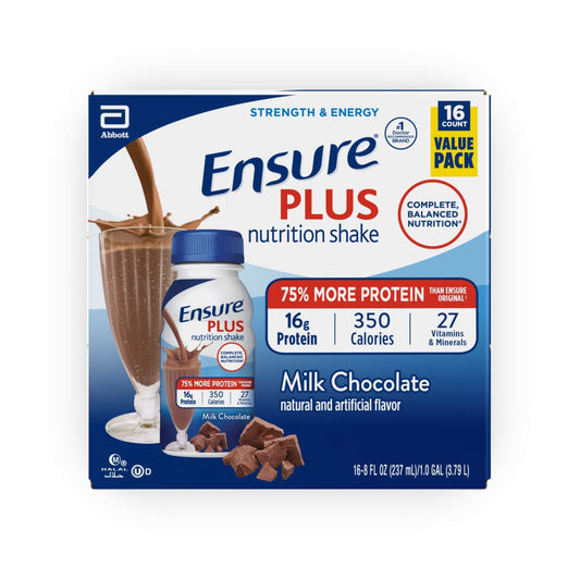 Ensure Plus Nutrition Shakes 16 pk Bottles - Milk Chocolate