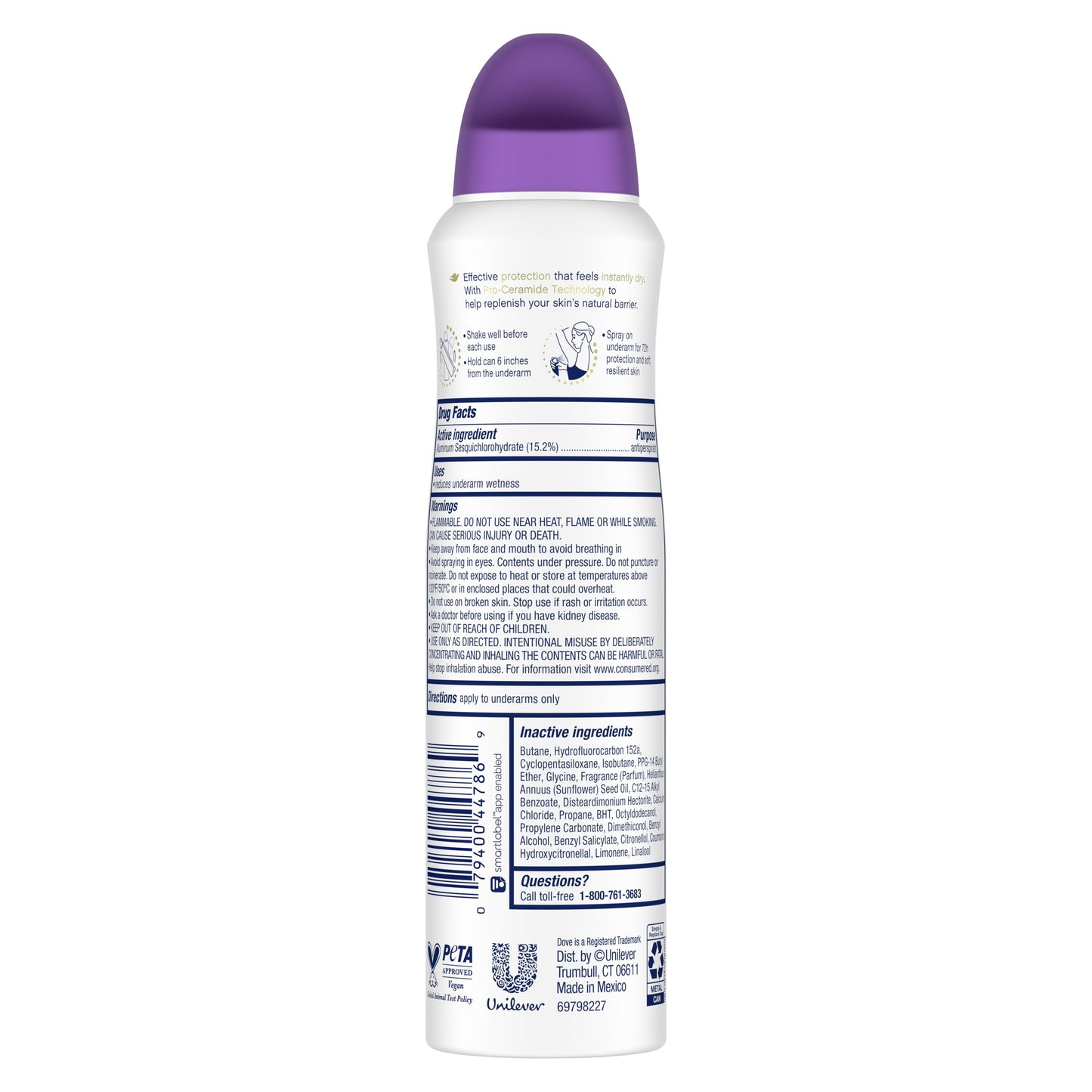 Dove Advanced Care Dry Spray Antiperspirant Deodorant - Lavender