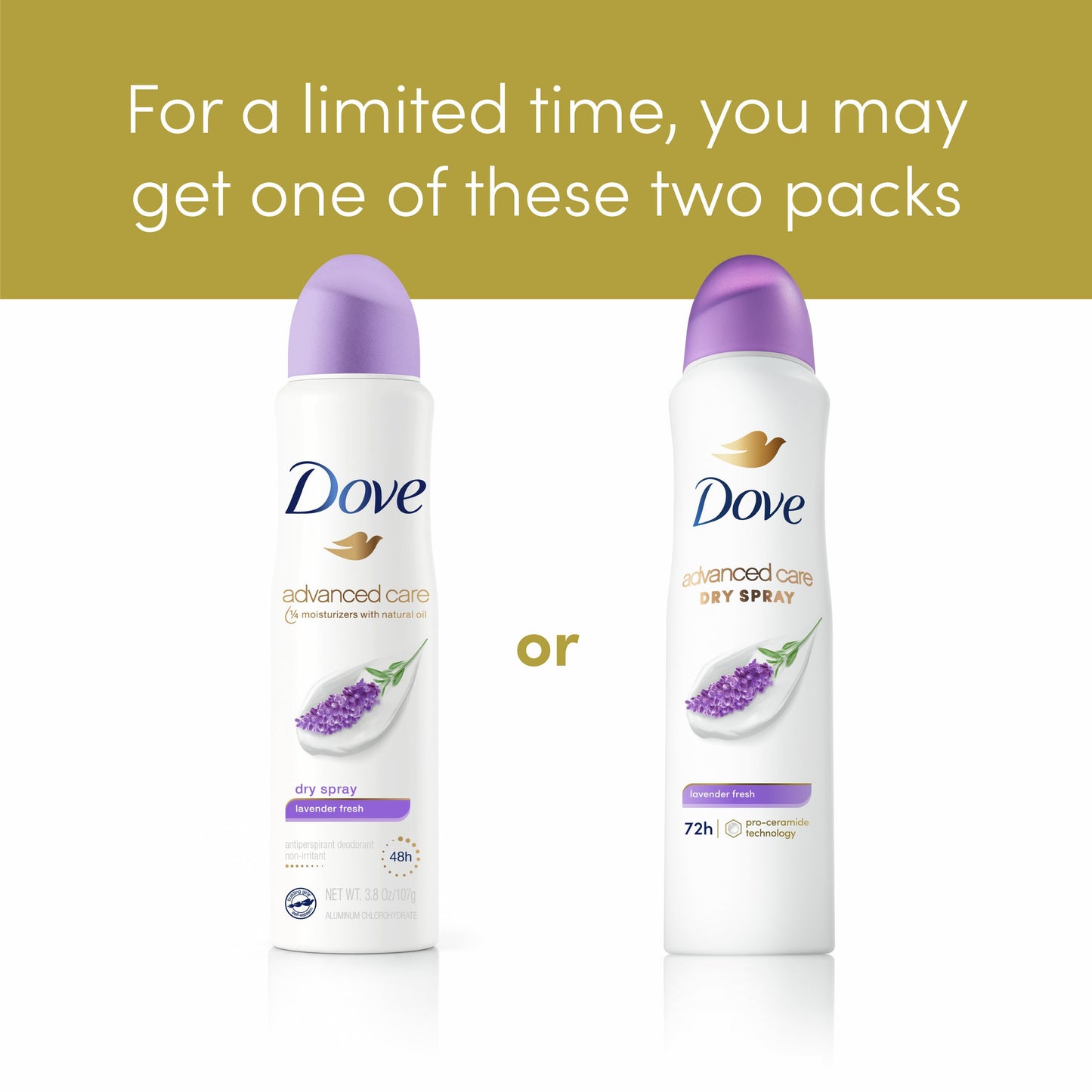 Dove Advanced Care Dry Spray Antiperspirant Deodorant - Lavender