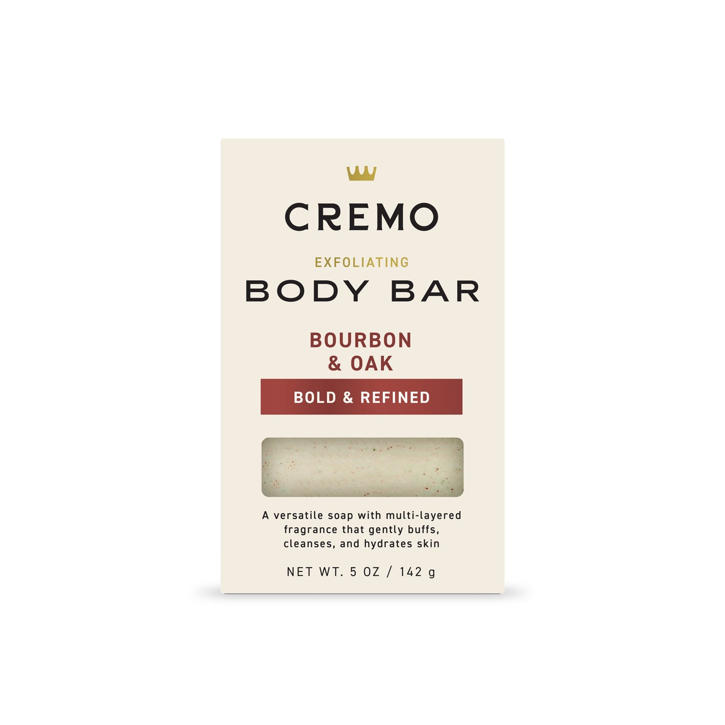Cremo Exfoliating Body Bar - Bourbon & Oak