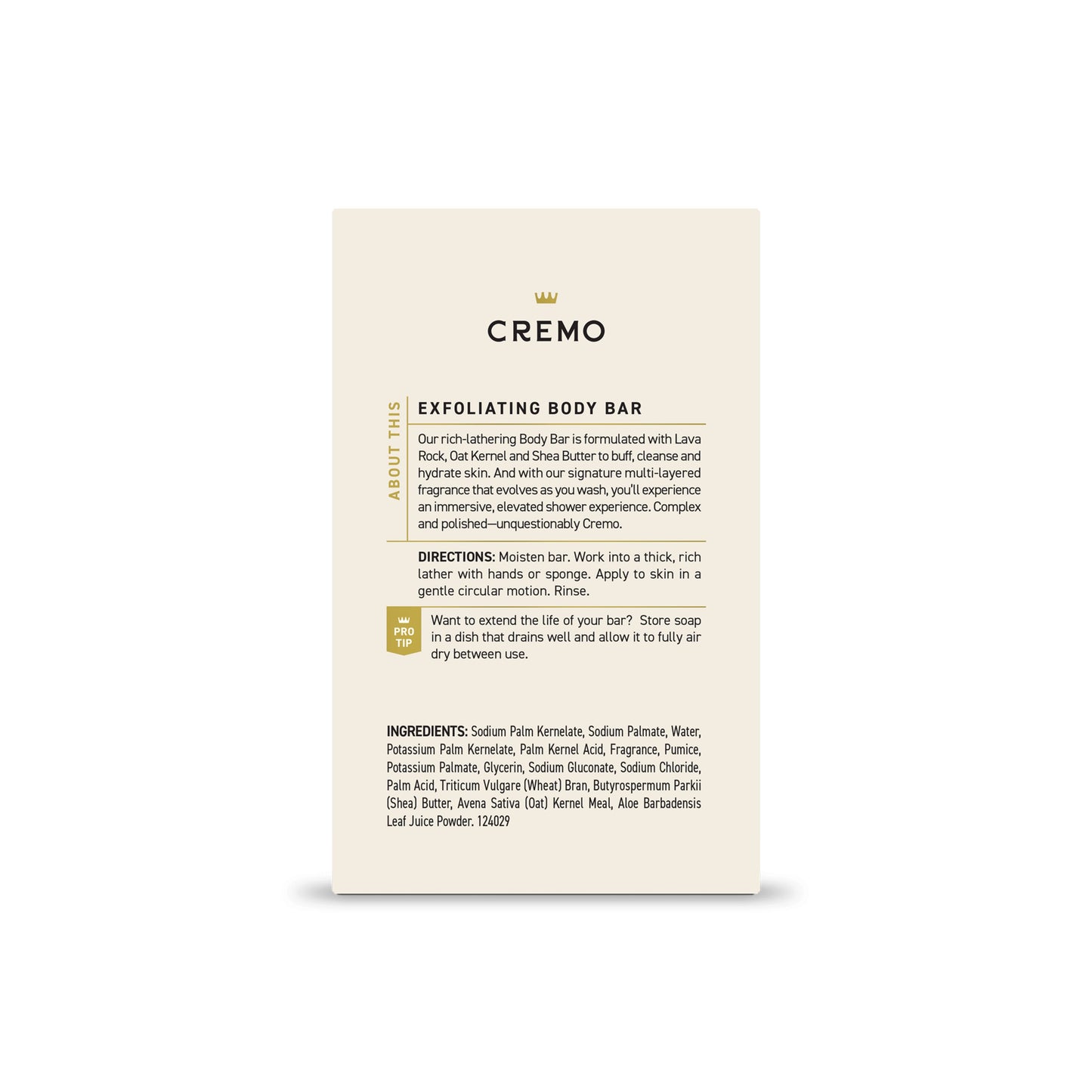 Cremo Exfoliating Body Bar - Bourbon & Oak