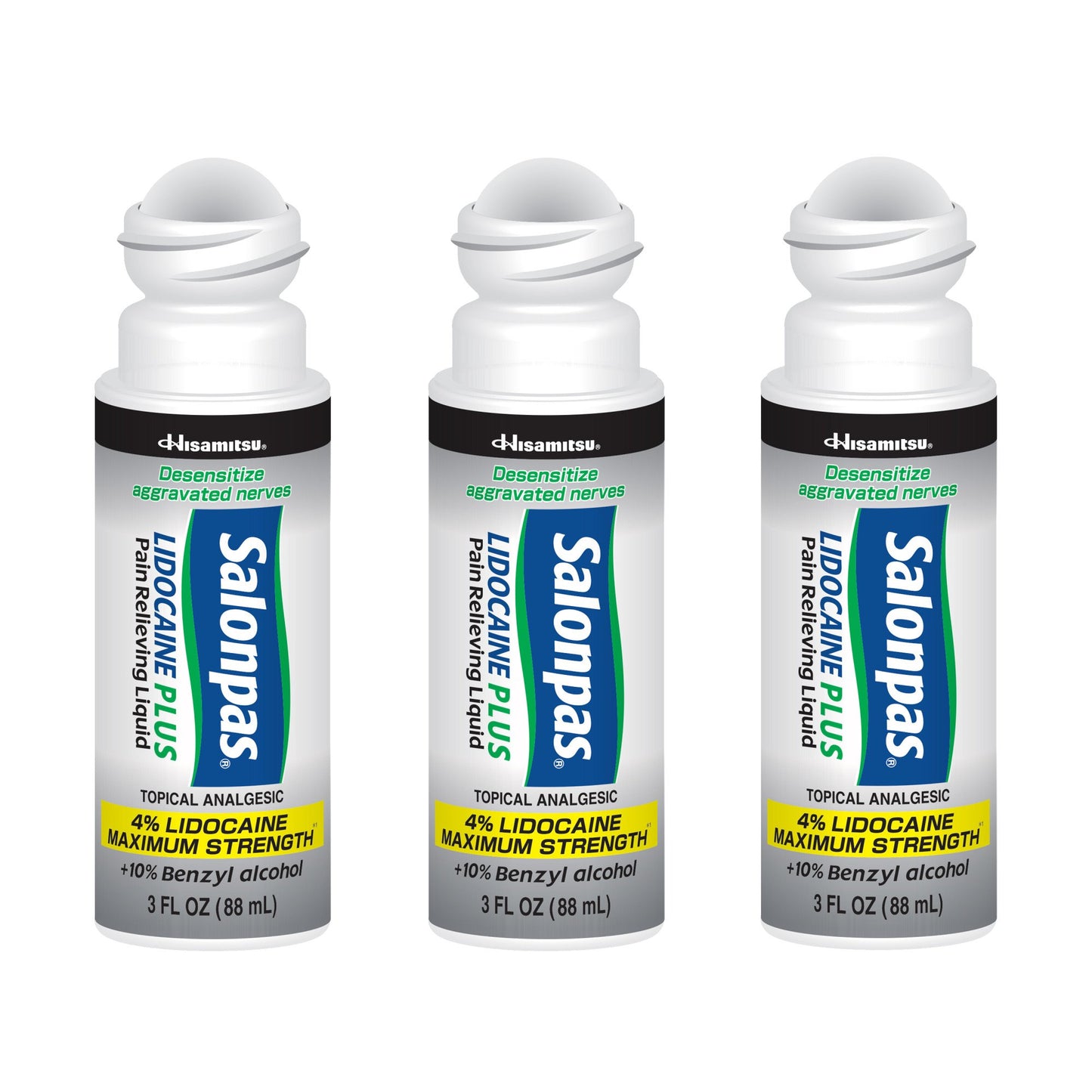 Salonpas Max Strength Lidocaine Plus Roll On Muscle & Joint Pain Relief