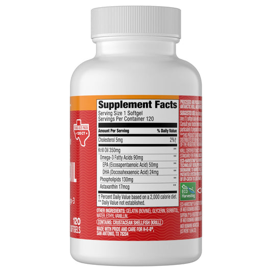 H-E-B Vitamins Antarctic Krill Oil 350 mg Softgels – Texas-Size Pack