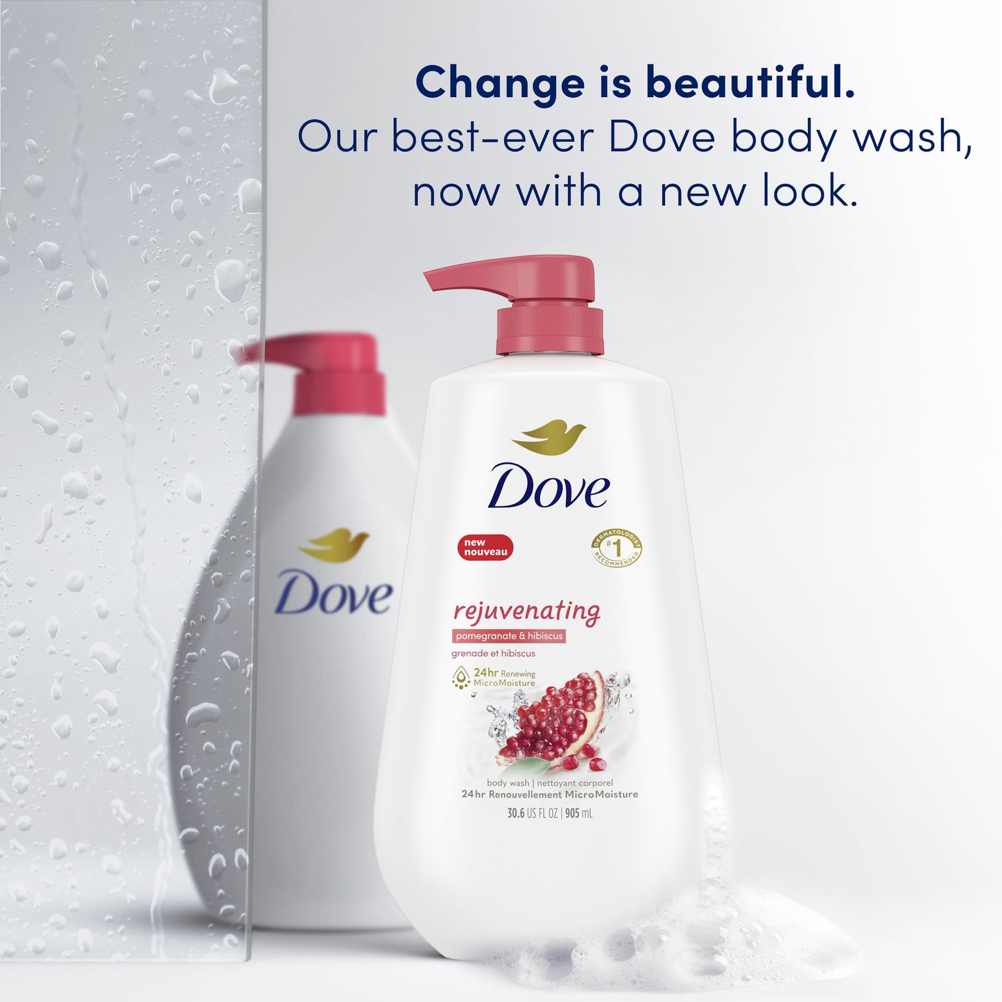 Dove Rejuvenating Body Wash with Pump - Pomegranate & Hibiscus