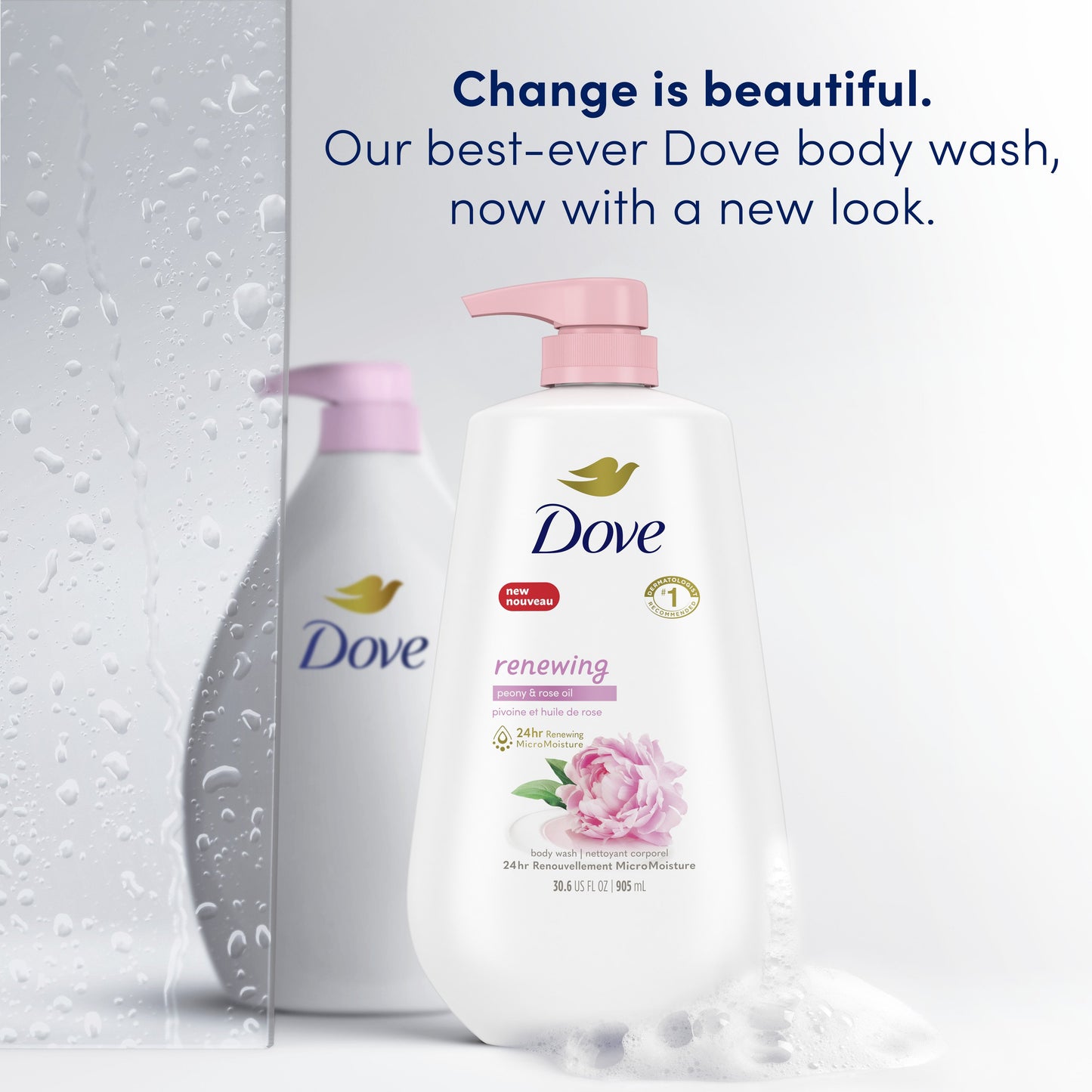 Dove Renewing Body Wash with Pump - Peony & Rose Oil
