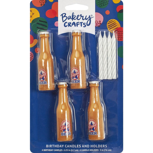 Bakery Crafts Beer Bottle Birthday Candles & Holders