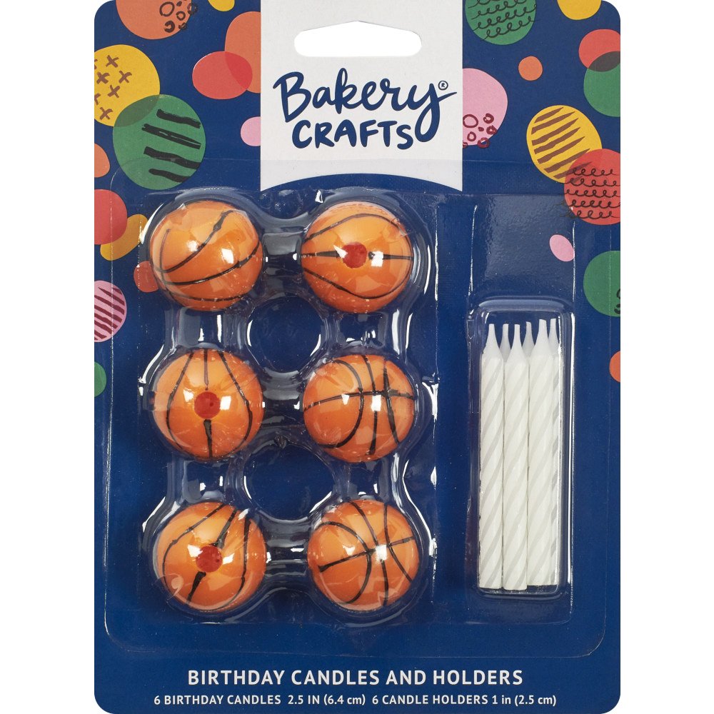 Bakery Crafts Basketball Birthday Candles & Holders