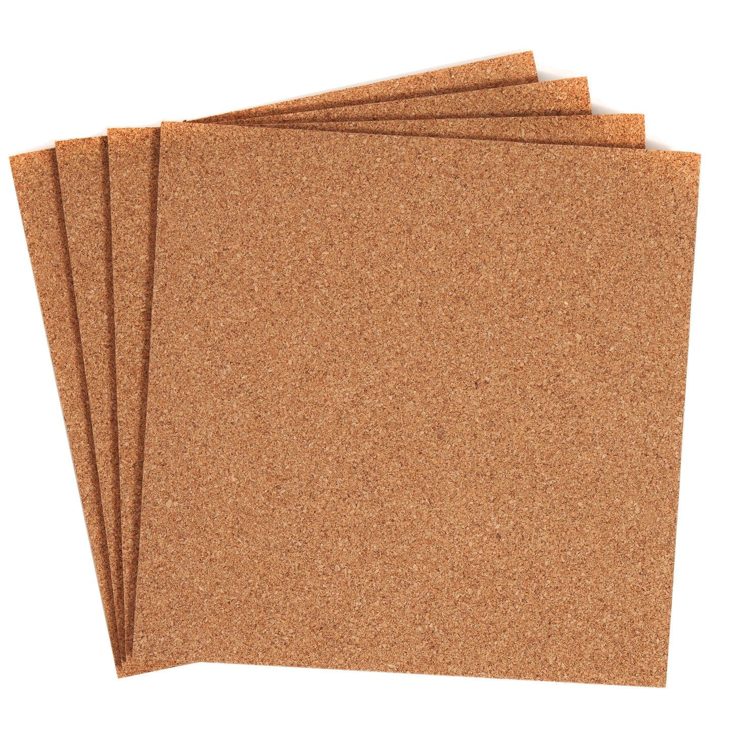 U Brands Square Cork Bulletin Tiles, 4 pk