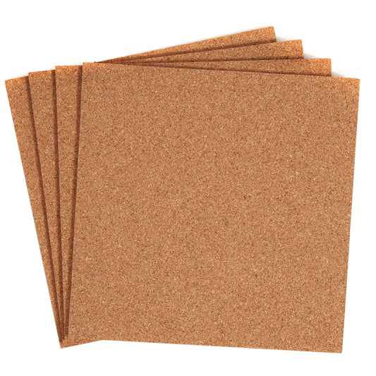 U Brands Square Cork Bulletin Tiles, 4 pk