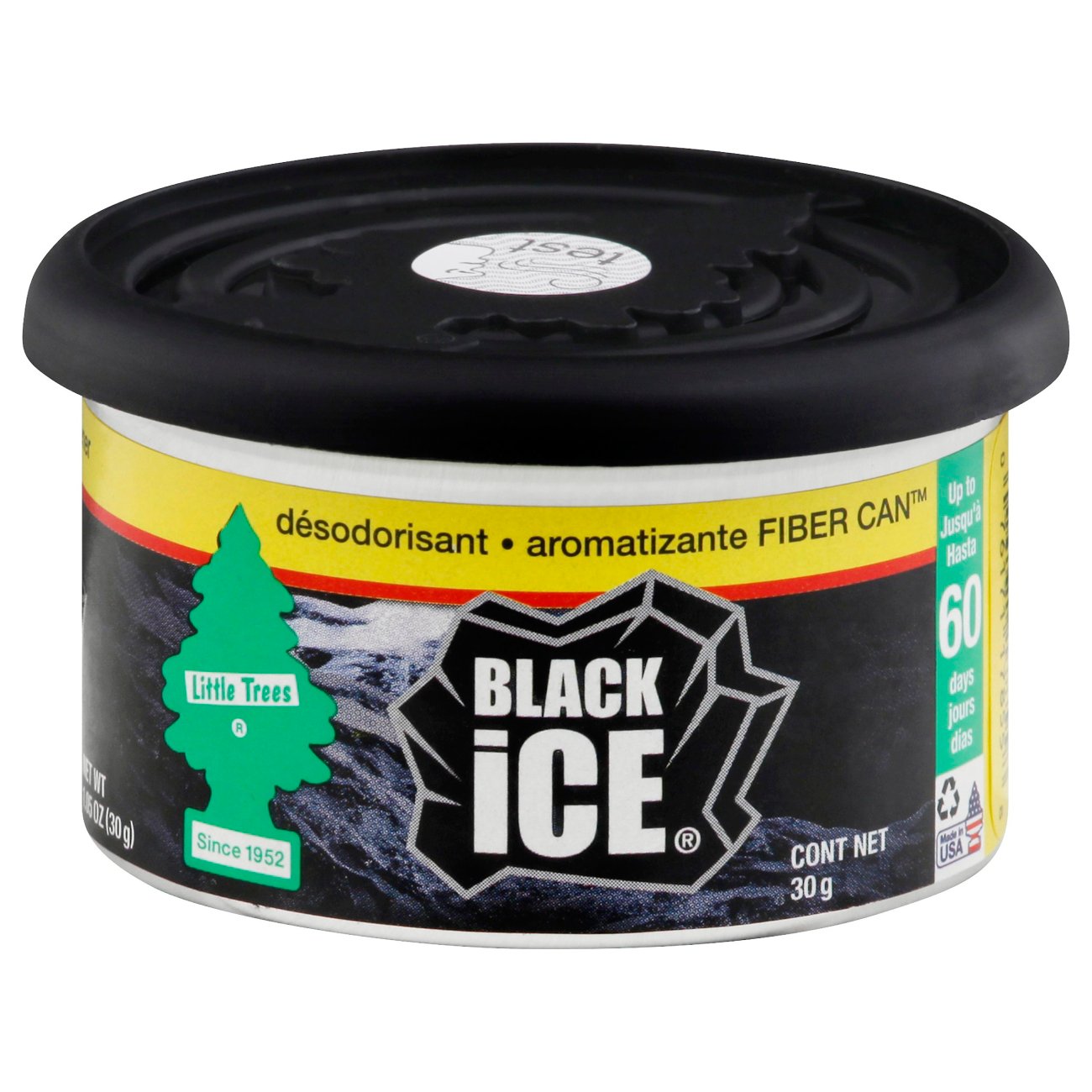Little Trees Fiber Can Car Air Freshener - Black Ice