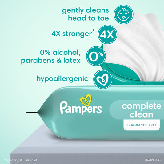 Pampers Complete Clean Baby Wipes - Fragrance Free, 3 pk
