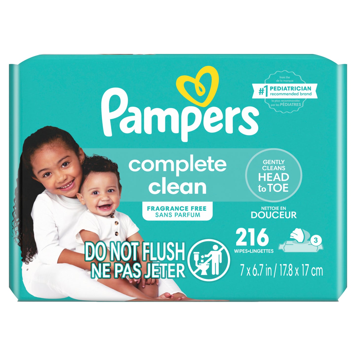 Pampers Complete Clean Baby Wipes - Fragrance Free, 3 pk