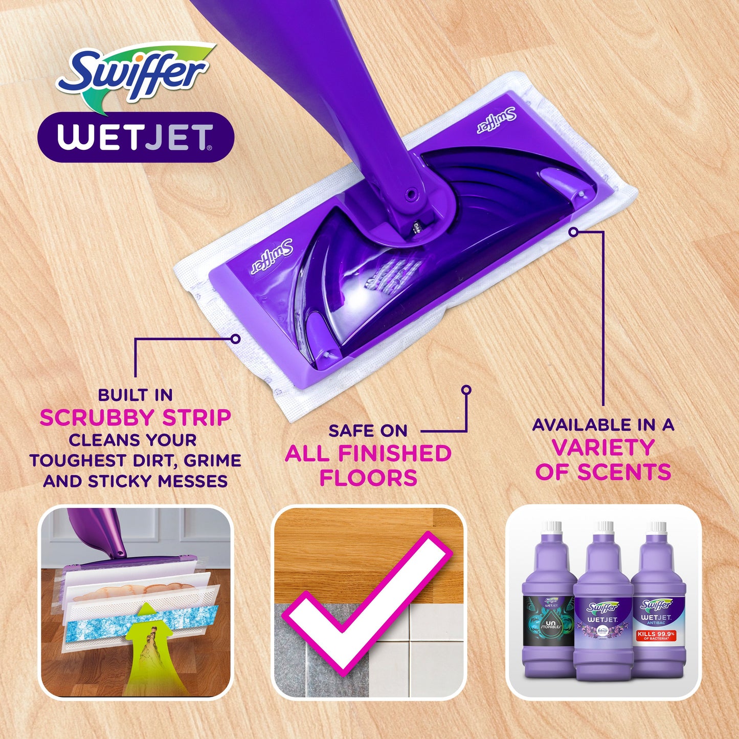 Swiffer Wet Jet Mop Refill Solution Floor Cleaner - Lavender Scent