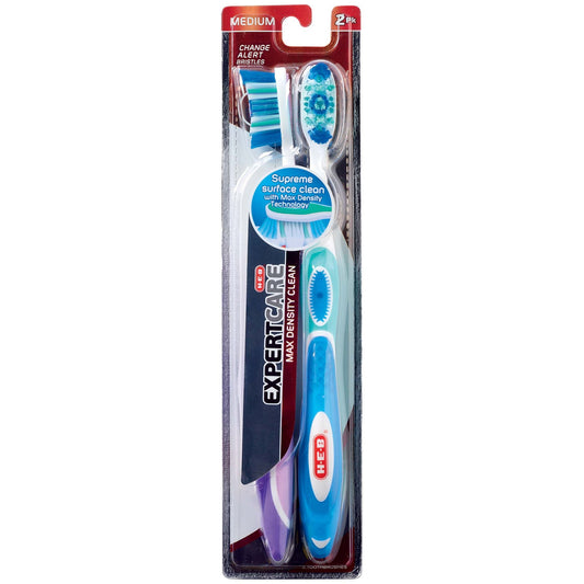 H-E-B Expert Care Max Density Clean Medium Toothbrushes