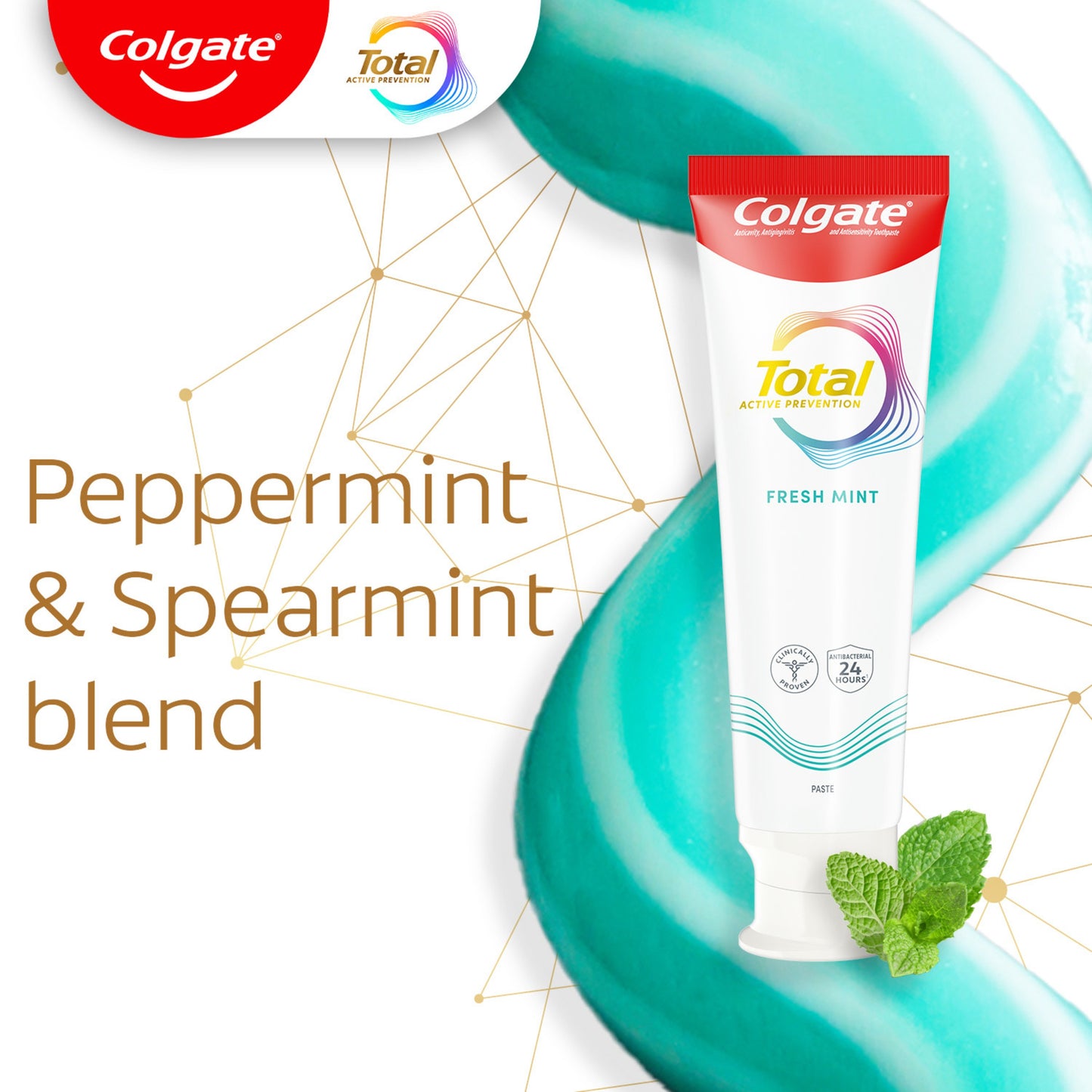 Colgate Total Gel Toothpaste - Fresh Mint Stripe, 2 Pk
